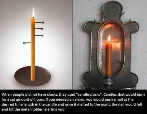 phantomtwitch: I like that the candle pictured has four nails in it. Ye olde snooze button.