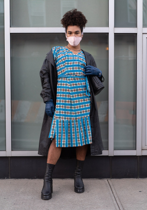 nyc-looks:Terrell, 22“I’m wearing Shop Syro boots, Vivienne Westwood dress and gloves, a vintage Ven