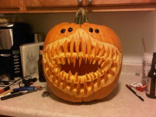 scumstains: pumpkintears: We’re not allowed to just cut some holes in them anymore, are we? 