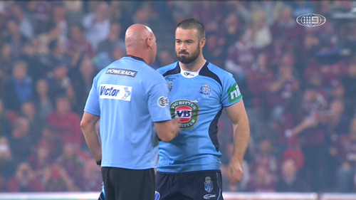 roscoe66: Wests Tigers hottie Aaron Woods in his debut for the Blues