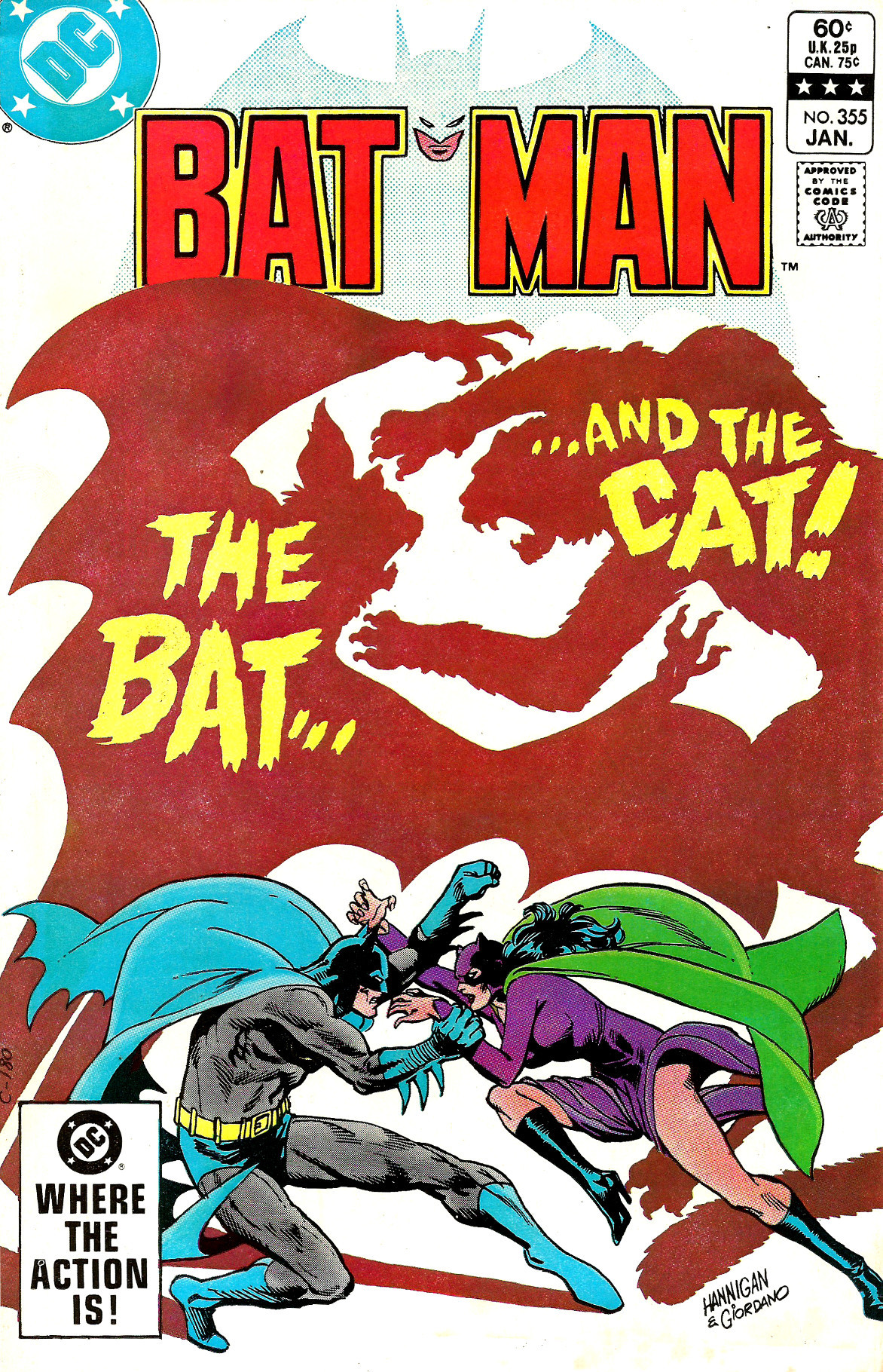 Batman, No. 355 (DC Comics, 1983). Cover art by Ed Hannigan and Dick Giordano. From