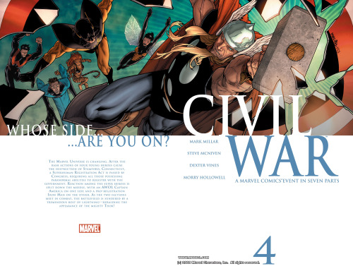 thebendisageofcomics:  Civil War by Steve McNiven, Dexter Vines and Morry Hollowell. 