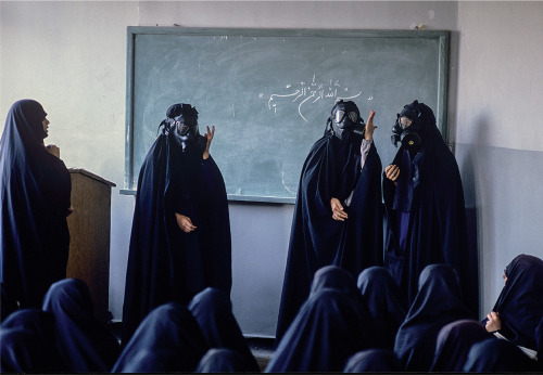 Kaveh Kazemi, A group of women Basiji (mobilized volunteer forces) in a Tehran mosque, learning to u