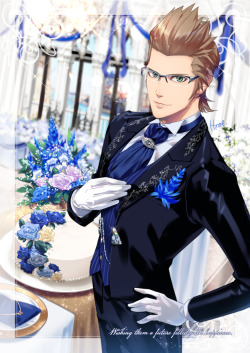 hinoe-0:  I joined the special project of Ignis’ fan community. I was in charge of his outfit design😆The theme is set to be attendance of the wedding. We work as a team to design the outfit and everyone made the art by own skills and styles.Please
