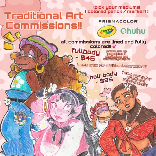 Opening 6 Traditional Art Comm Slots For The Meantime!!!!! KO-FI FORMS ONLY PLEASE!!!! And Please Give