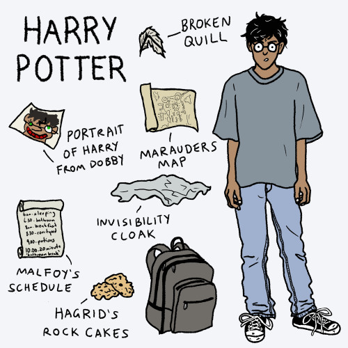 fleamontpotter:My kids and what’s in their bags!