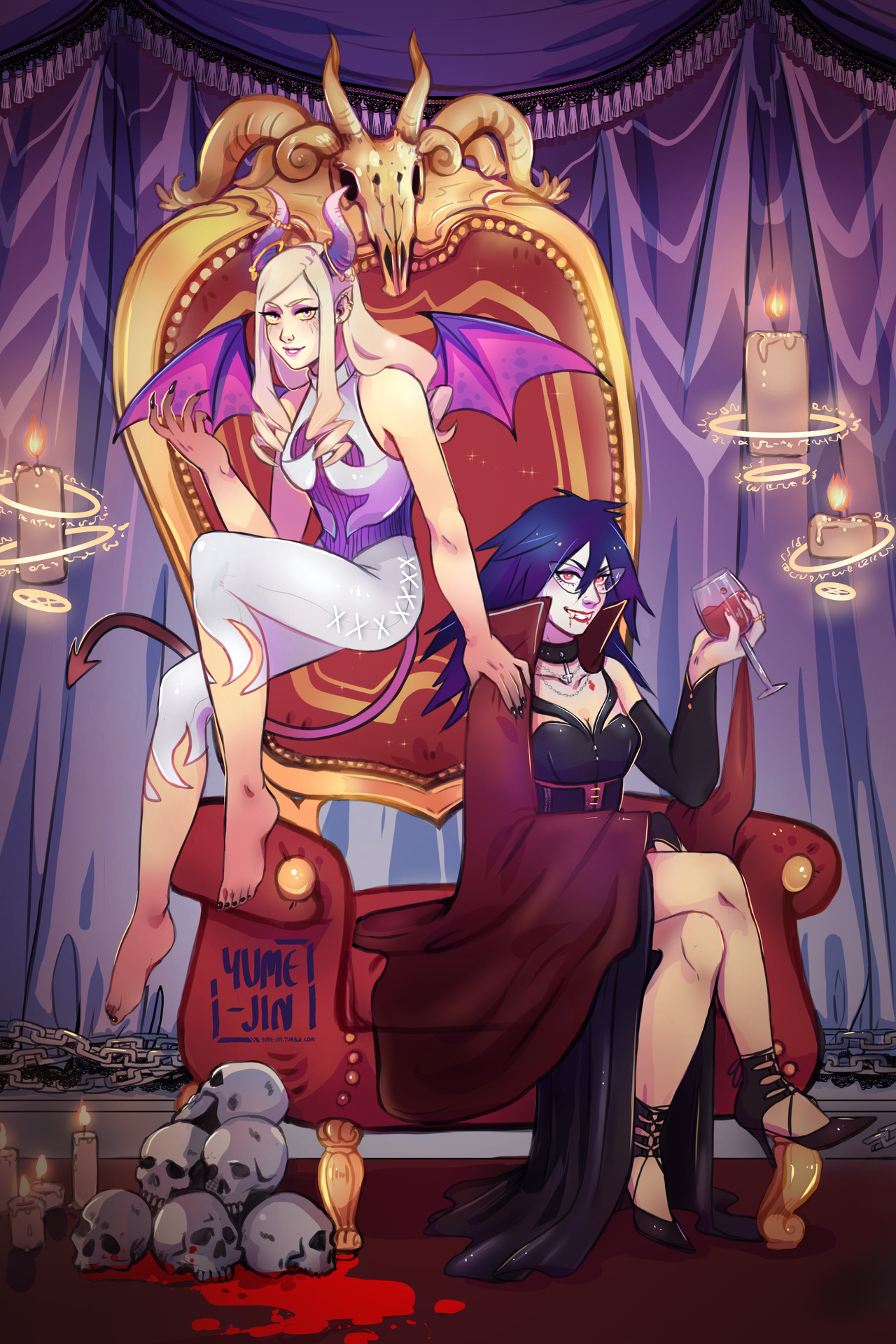 yume-jin:My full piece from @bnha-hallowzine    🧛  😈 quirk or treat.. 