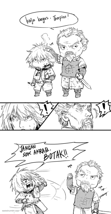 mini comic i made about Thorfinn and Askeladd, they’re like father and son&hellip;you can read the E