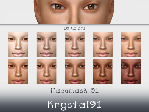 F Facemask + Overlay 01A facemask available for female sims from toddler to elder! ^^ There are two 