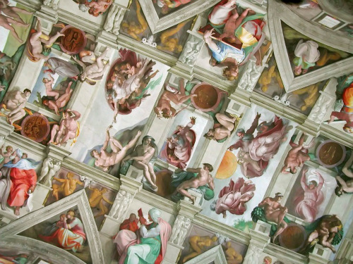 “Yeah, of course I can paint your ceiling.” Michelangelo scoffed to himself, “gonna paint a bunch of dudes with their dicks out on it though.”