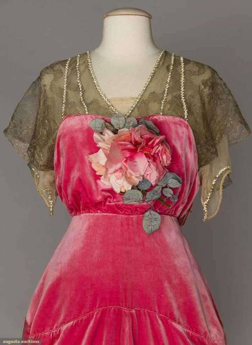 Velvet Hobble Skirt Evening Dress, ca. 1910-14via Augusta Auctions