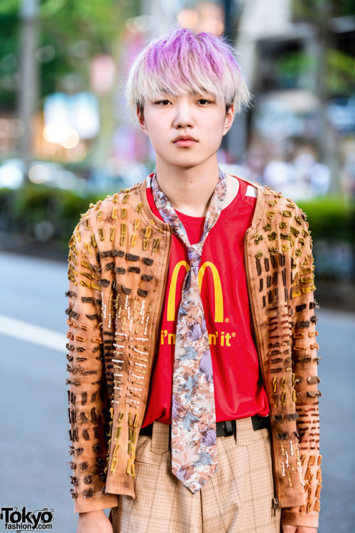 tokyo-fashion: 16-year-old Japanese student Kiku on the street in Harajuku wearing a McDonald’