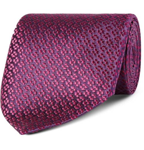 Floral Silk-Jacquard Tie Purple