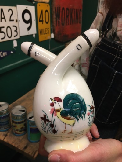 shiftythrifting:Knock off PootDouble penis cock vinegar and oil jar?Geo Wafhington
