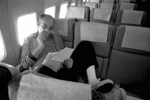 rodpower78: Hunter S. Thompson aboard the Jimmy Carter Campaign plane, Florida – Mar 1976