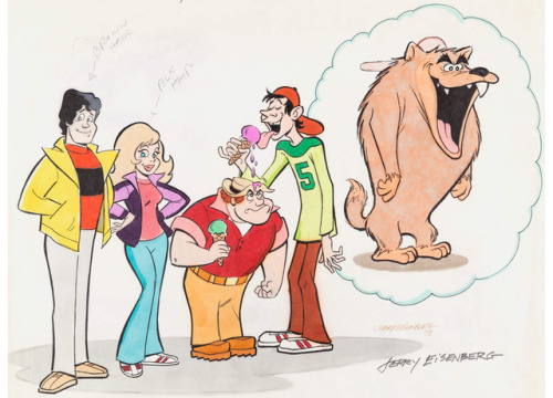 Concept art by Jerry Eisenberg for the 1978 Ruby-Spears cartoon series (and Scooby-Doo clone), Fangf