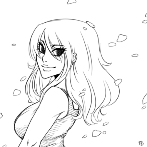 dont-fear-the-glamed-up-reaper:  Gift for canyoudigitmotherlicker <3Gruvia in the Blossoms“The way she looks at you after you call her name…”