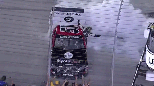 nascargifs:  Kyle Busch wins the truck race at Bristol
