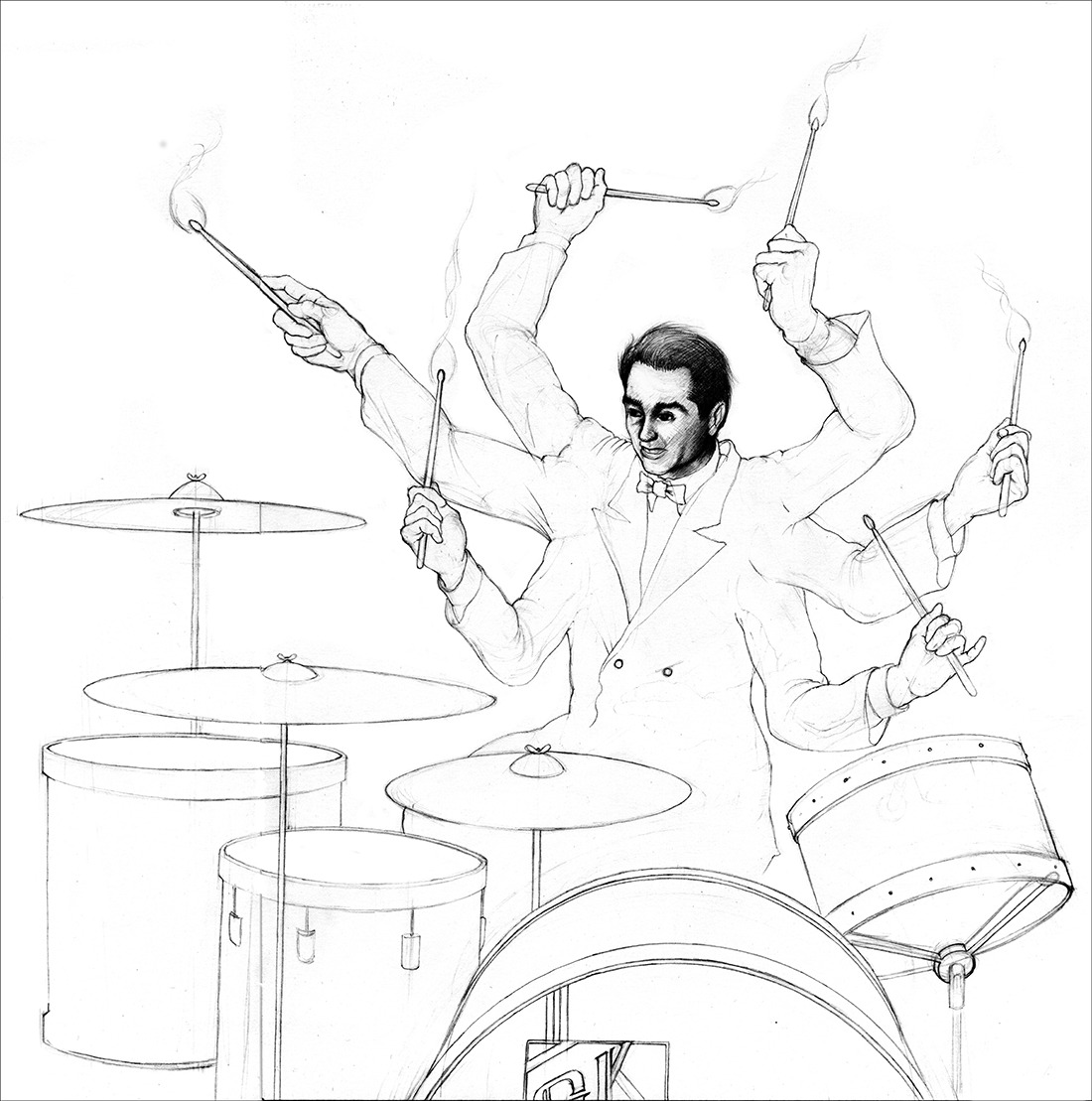 eatsleepdraw:  Sketch for a painting and a graphic for a restaurant and bar called