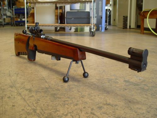 gunrunnerhell:  Anschutz Model 54 Another odd looking little bolt-action rifle seen primarily with competition shooters or collectors. Unlike the previous post with the Anschutz Model 64, which had the spare magazines side saddle on the forearm of the