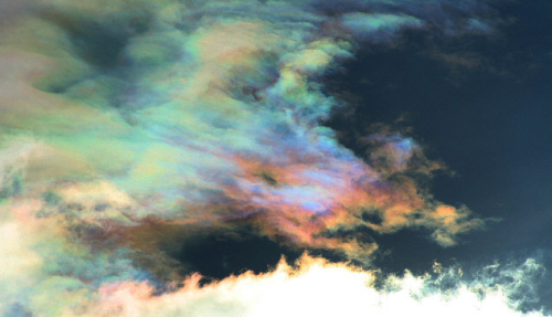 nubbsgalore:  photos of cloud iridescence — caused as light diffracts through tiny ice crystals or water droplets of uniform size, usually in lenticular clouds — by rolf kohl. see also: circumhorizontal arcs, asperatus clouds, mammatus clouds, polar