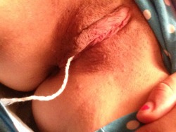 lippypussy:  Please dont make fun of my tampon or pussyYour big labia tampon pussy looks awesome! Thanks for sharing!