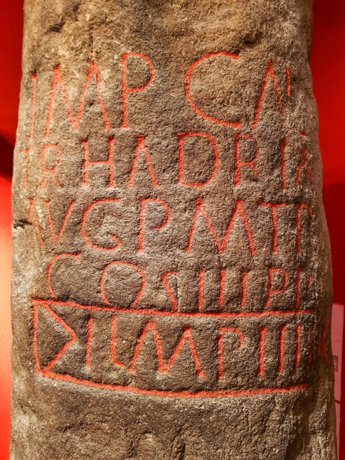 Roman Milestone, Lancaster City Museum, Lancaster, 28.7.18. This well preserved milestone was found 