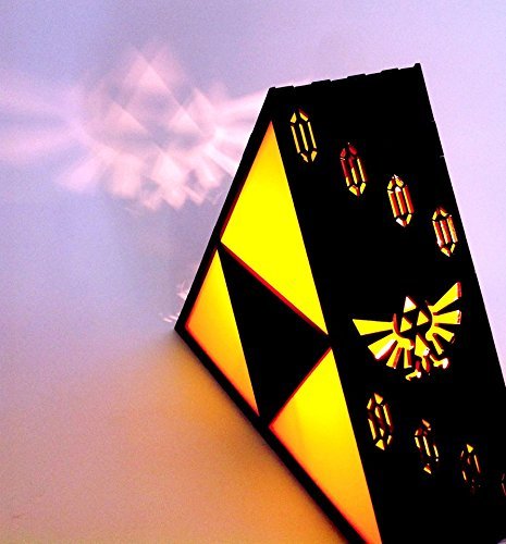 nerdsandgamersftw:  Legend of  Zelda Triforce Lamp   Width: 9 inches Color: Black Material: Acrylic Finish Type: High Gloss Available for purchase via Amazon 