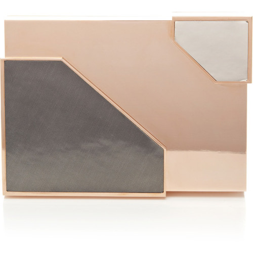 Lee Savage Broken Space Rose Gold-Plated Clutch ❤ liked on Polyvore (see more metallic purses)