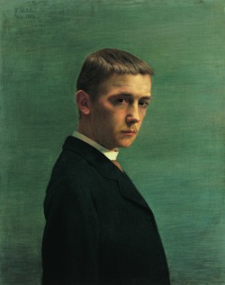 ce-sac-contient: Félix Vallotton (1865-1925) - Autoportrait à l’âge de vingt ans, 1885  Huile sur toile (70 x 55,2 cm) Musée cantonal des Beaux-Arts, Lausanne 