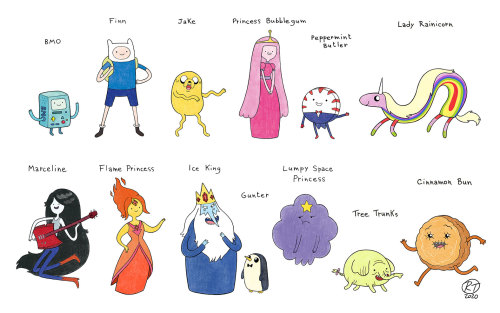 robyboh:Just a little tribute to “Adventure Time” :) Reblogging this as my Adventure Time’s fanart i