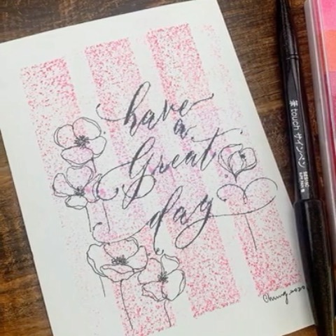 彩色印泥手寫卡片！ calligraphy01.com #typography #ink #pen #penmanship #handwriting #handlettering #lettering