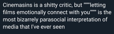 mx-selfdestruct:goobra:bro is it parasocial to experience art