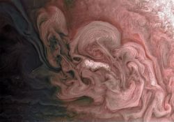 photos-of-space:Rose-Colored storm on Jupiter captured by Juno spacecraft [1080 x 758]