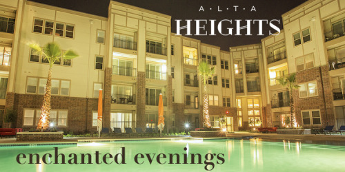 A serene poolside‬ view makes for some enchanted evenings at‪ Alta Heights Apartments. Get