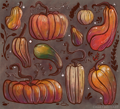 caseybudyart:Doodled some pumpkins. &lt;3