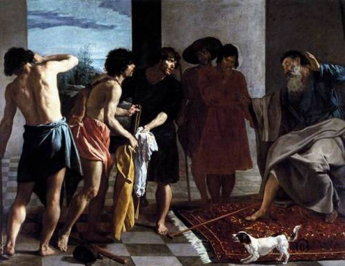 artist-diego-velazquez:Joseph’s Bloody Coat Brough to Jacob, 1630, Diego VelázquezMedium: oil,canvas