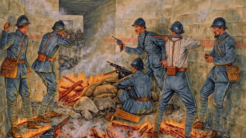 1916 06 04 Verdun, Fort Vaux Hotchkiss machine gun - Adam Hook