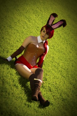thecosplaybunny:  ALet’s start this new blog with a throwback to my Bunny Pyrrha Nikos (Original design based on the show RWBY) from Easter last year.   Cosplayer: Me! TheCosplayBunny Photographer: Double Take Las Vegas  I plan on reshooting this soon