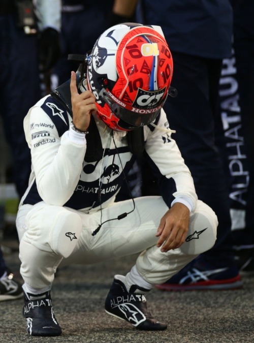 callumilott:PIERRE GASLY on the grid before the Bahrain GP (March 28, 2021 / Photo by Peter Fox)