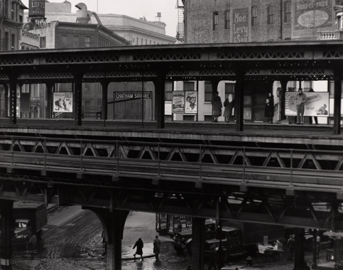 oldnewyorklandia:Todd Webb (American, 1905 - 2000).  Chatham Square, New York, 1946.