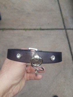 dominionleathershop:A custom collar with a screwdriver locking buckle for a customer in Antique Black.