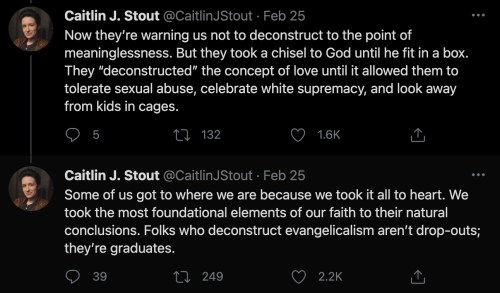 blessedarethebinarybreakers:a-queer-seminarian:A twitter thread by Caitlin J. Stout @CaitlinJStout f