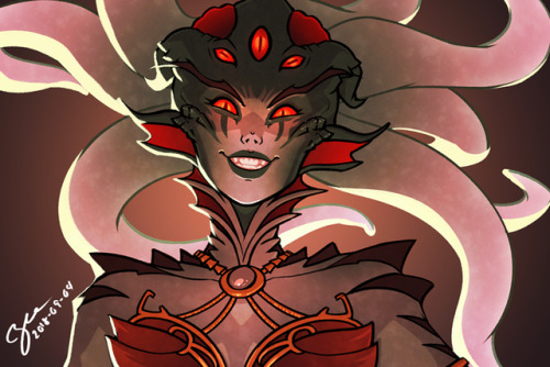 “Queen Azshara
”
Patron sketch request. (I realize I should have had her headfins flared after the lines were done… but oh well.)
Support me on Patreon!
Patrons have access to high-resolution versions of my completed artworks as well as teasers and...