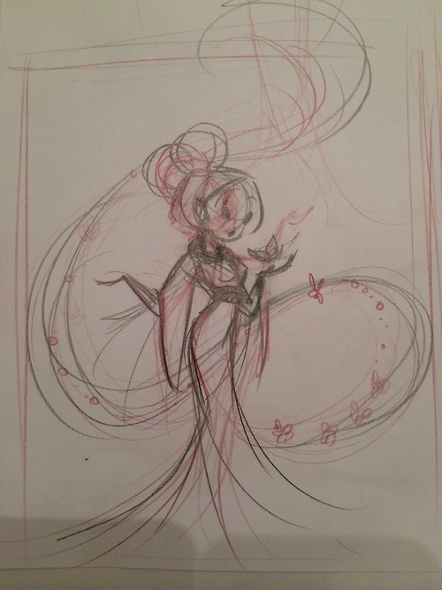 lianahee:  My initial concept sketch &amp; a few progress shots of Mulan.