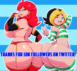 theterriblecon: For reaching 10,000 followers on twitter, I cobbled up this image for the occassion. A legion of bootyphiles, ten thousand strong! TWITTER | PATREON | PICARTO 