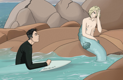 plotindevelopment: As promised, a little OtaYuri for MerMay! When Otabek is caught in a rip tide wh