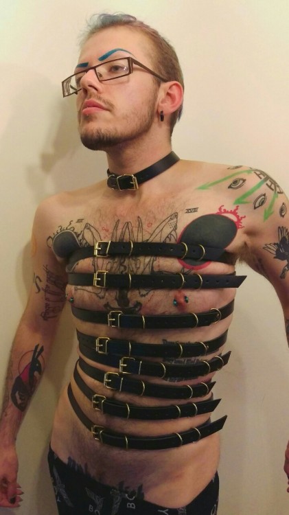 vapvla: SPINE Black Leather Harness / / 150GBP / /Here at last. Now for sale in our shop. Works nice