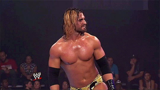 rocknrolleigns:  Seth’s reaction to Hunico mocking his entrance