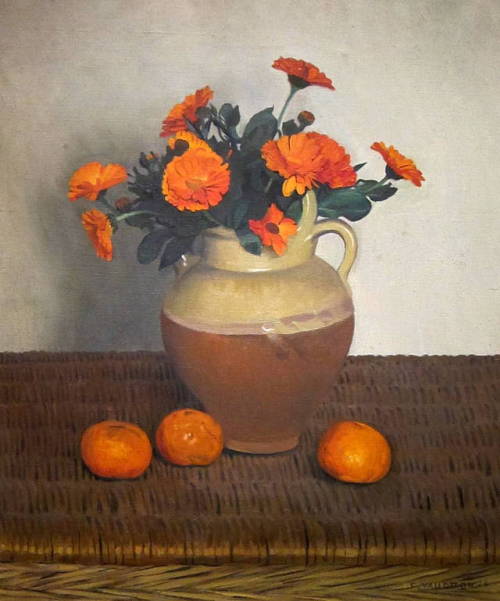 artist-vallotton:Marigolds and Tangerines via Felix Vallottonoil on canvas